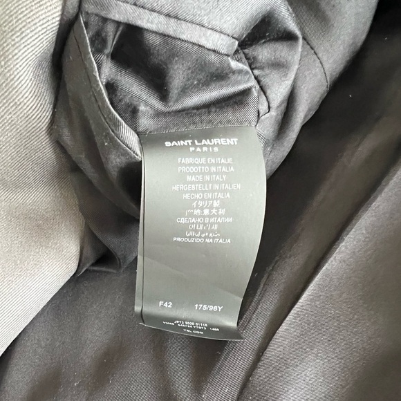 SAINT LAURENT DOUBLE BREASTED WOOL GABARDINE JACKET - Picture 2 of 13